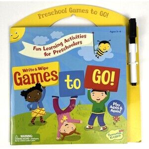 Peaceable Kingdom - Write And Wipe Games To Go - Fun Preschool Activity Book